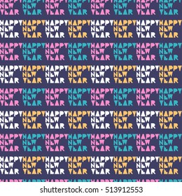 Vector hipster New year and Merry Christmas background. Hand drawing lettering card template