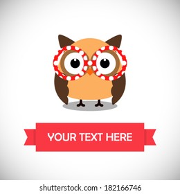 Vector Hipster Owl greeting card design illustration 