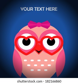 Vector Hipster Owl greeting card design illustration 