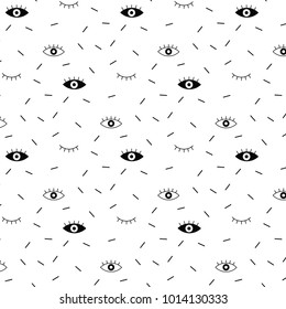 Vector hipster Vector pattern with black and line on white background