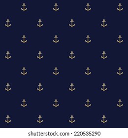 vector hipster pattern seamless background with anchor