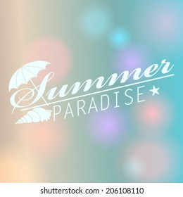 Vector hipster, retro, abstract, colorful, blurred, defocused summer background with text