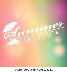 Vector hipster, retro, abstract, colorful, blurred, defocused summer background with text