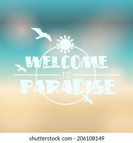 Vector hipster, retro, abstract, colorful, blurred, defocused summer background with text