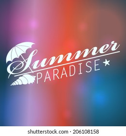 Vector hipster, retro, abstract, colorful, blurred, defocused summer background with text