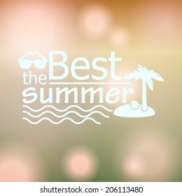 Vector hipster, retro, abstract, colorful, blurred, defocused summer background with text