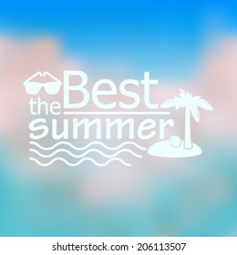 Vector hipster, retro, abstract, colorful, blurred, defocused summer background with text