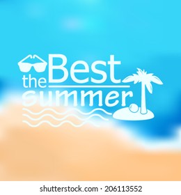 Vector hipster, retro, abstract, colorful, blurred, defocused summer background with text