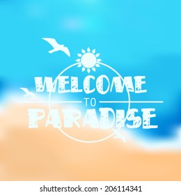 Vector hipster, retro, abstract, colorful, blurred, defocused summer background with text