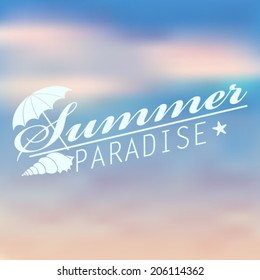 Vector hipster, retro, abstract, colorful, blurred, defocused summer background with text