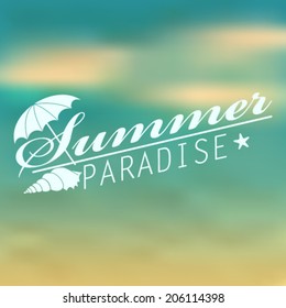Vector hipster, retro, abstract, colorful, blurred, defocused summer background with text