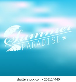 Vector hipster, retro, abstract, colorful, blurred, defocused summer background with text