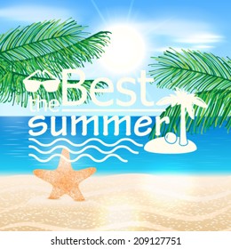 Vector hipster, retro, abstract, colorful, blurred, defocused summer background with text