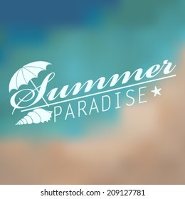 Vector hipster, retro, abstract, colorful, blurred, defocused summer background with text