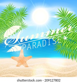 Vector hipster, retro, abstract, colorful, blurred, defocused summer background with text