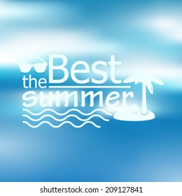 Vector hipster, retro, abstract, colorful, blurred, defocused summer background with text