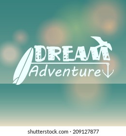 Vector hipster, retro, abstract, colorful, blurred, defocused summer background with text