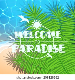 Vector hipster, retro, abstract, colorful, blurred, defocused summer background with text