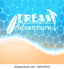 Vector hipster, retro, abstract, colorful, blurred, defocused summer background with text