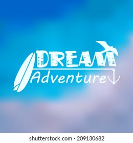 Vector hipster, retro, abstract, colorful, blurred, defocused summer background with text