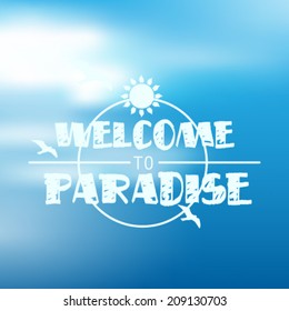 Vector hipster, retro, abstract, colorful, blurred, defocused summer background with text