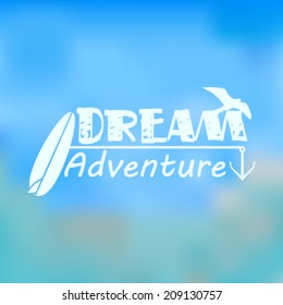 Vector hipster, retro, abstract, colorful, blurred, defocused summer background with text