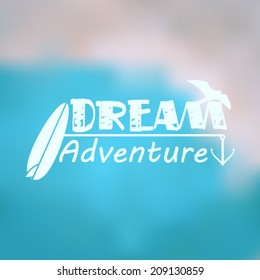 Vector hipster, retro, abstract, colorful, blurred, defocused summer background with text