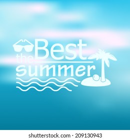 Vector hipster, retro, abstract, colorful, blurred, defocused summer background with text