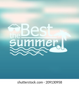 Vector hipster, retro, abstract, colorful, blurred, defocused summer background with text
