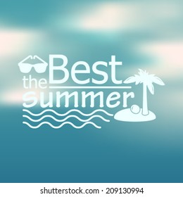 Vector hipster, retro, abstract, colorful, blurred, defocused summer background with text