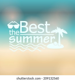 Vector hipster, retro, abstract, colorful, blurred, defocused summer background with text