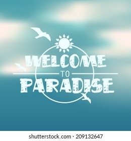 Vector hipster, retro, abstract, colorful, blurred, defocused summer background with text