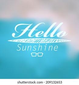 Vector hipster, retro, abstract, colorful, blurred, defocused summer background with text