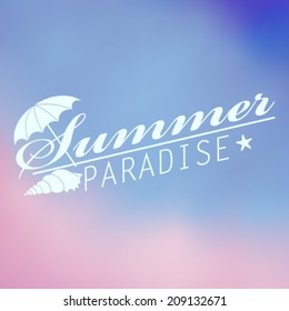 Vector hipster, retro, abstract, colorful, blurred, defocused summer background with text