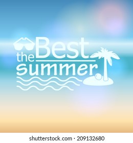Vector hipster, retro, abstract, colorful, blurred, defocused summer background with text