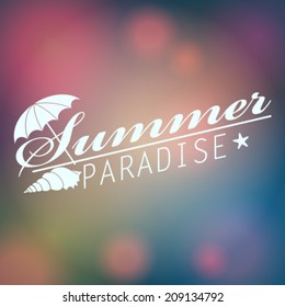 Vector hipster, retro, abstract, colorful, blurred, defocused summer background with text
