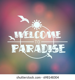 Vector hipster, retro, abstract, colorful, blurred, defocused summer background with text