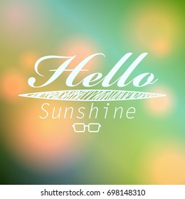 Vector hipster, retro, abstract, colorful, blurred, defocused summer background with text
