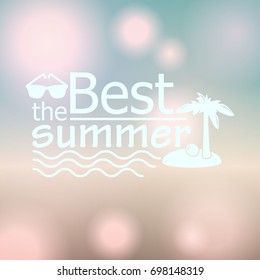 Vector hipster, retro, abstract, colorful, blurred, defocused summer background with text