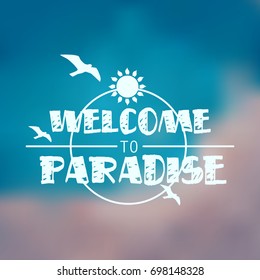 Vector hipster, retro, abstract, colorful, blurred, defocused summer background with text