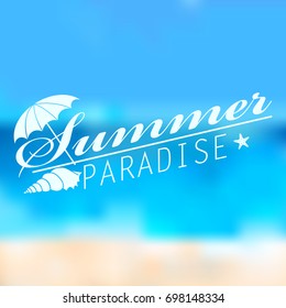 Vector hipster, retro, abstract, colorful, blurred, defocused summer background with text
