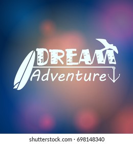 Vector hipster, retro, abstract, colorful, blurred, defocused summer background with text