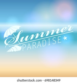 Vector hipster, retro, abstract, colorful, blurred, defocused summer background with text