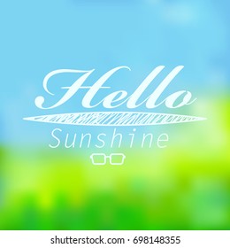 Vector hipster, retro, abstract, colorful, blurred, defocused summer background with text