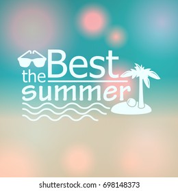 Vector hipster, retro, abstract, colorful, blurred, defocused summer background with text