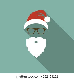 Vector Hipster Santa Silhouette