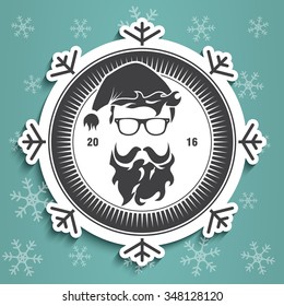 vector hipster santa silhouette
