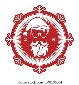 vector hipster santa silhouette