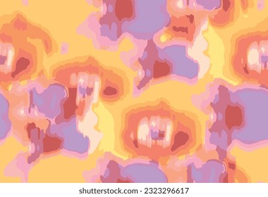 Vector hipster seamless floral elements pattern with brush strokes Hand drawn contemporary art collage with abstract shapes with modern Scandinavian style natural painting orange lilac yellow  pink