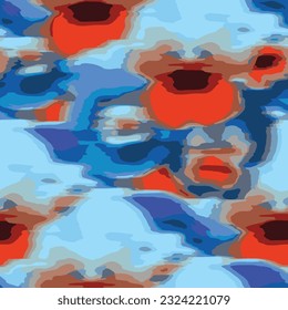 Vector hipster seamless floral elements pattern with brush strokes Hand drawn contemporary art collage with abstract shapes.  pattern with modern Scandinavian style natural painting